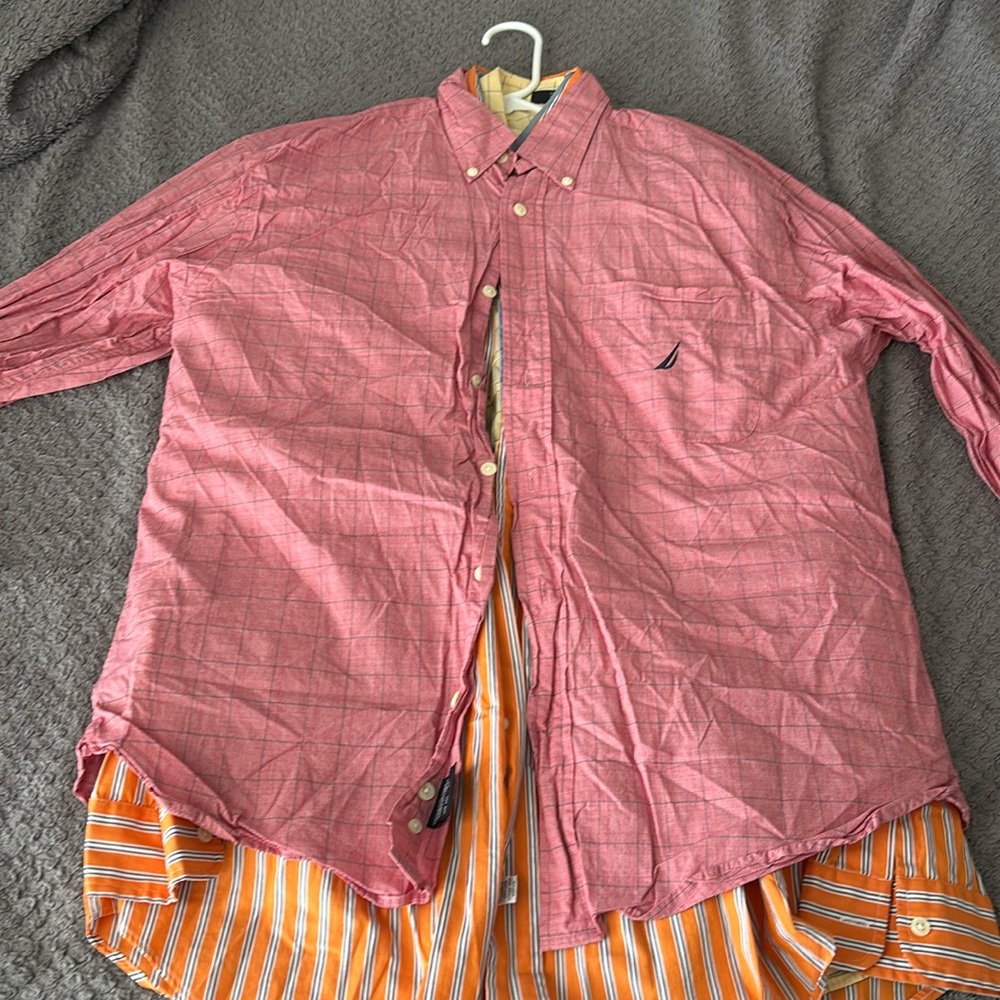 multicolored ralph lauren and nautical button up shirts